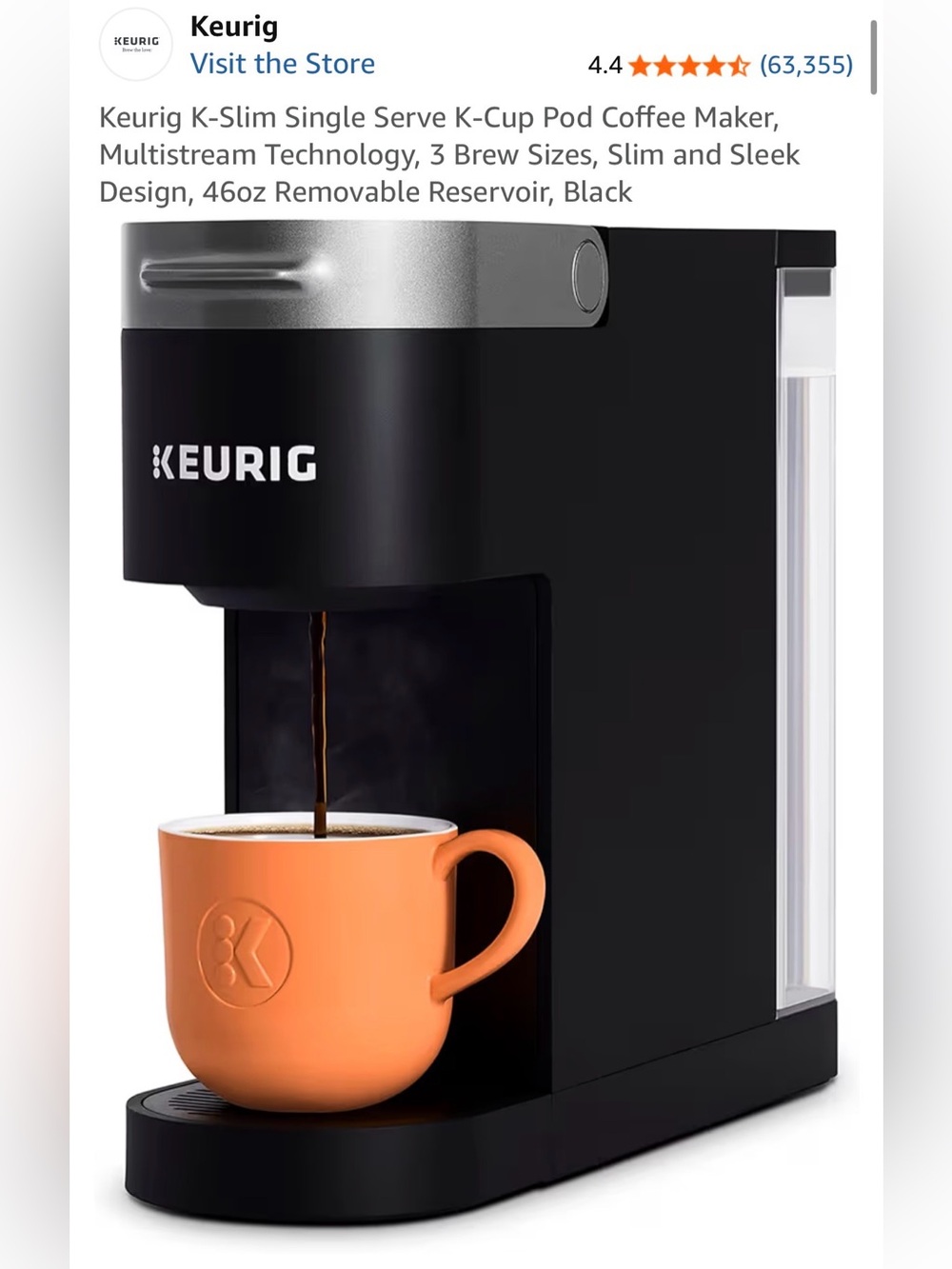 KEURIG K-SLIM LIKE NEW